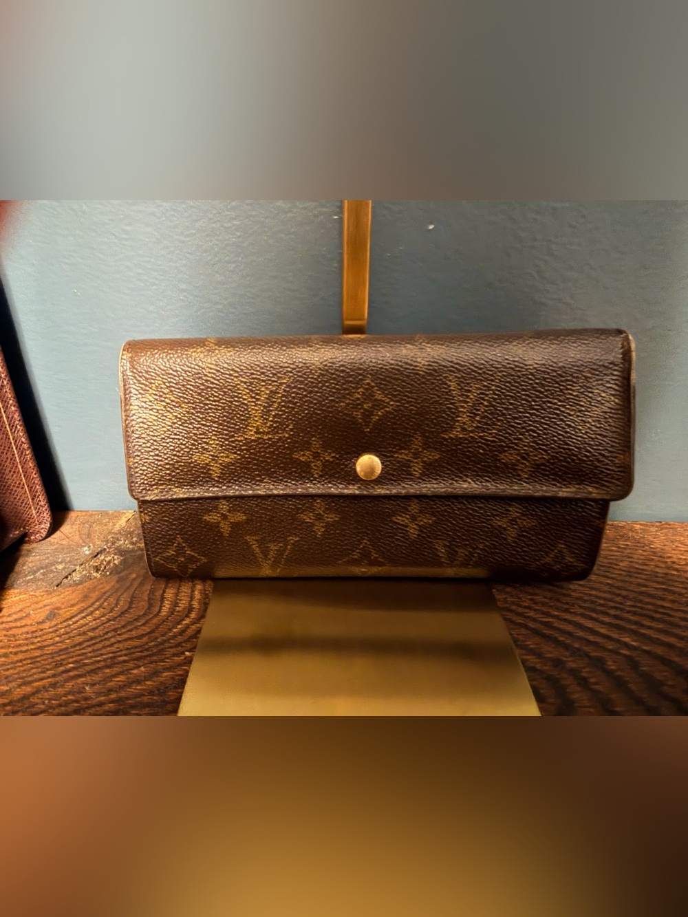 Louis Vuitton Sarah Brown Monogram Canvas Snap Wallet
